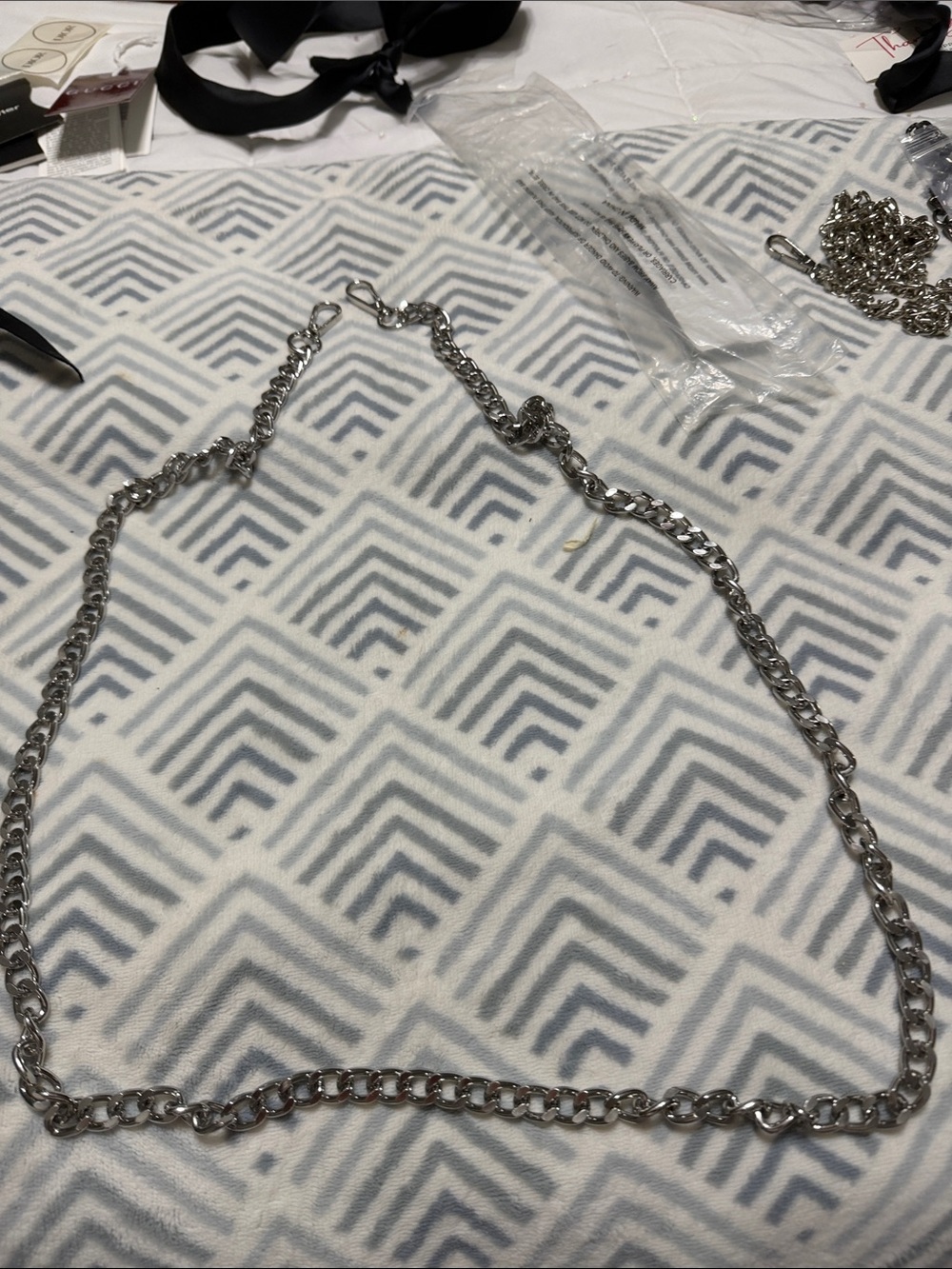 Silver Chain link replacement crossbody strap or to add to satchel. 23 inch drop